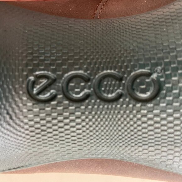 ECCO Shape Sculpted Leather Shoes w Rubber Heels Brown + Teal Green Sz 39 - Picture 12 of 14